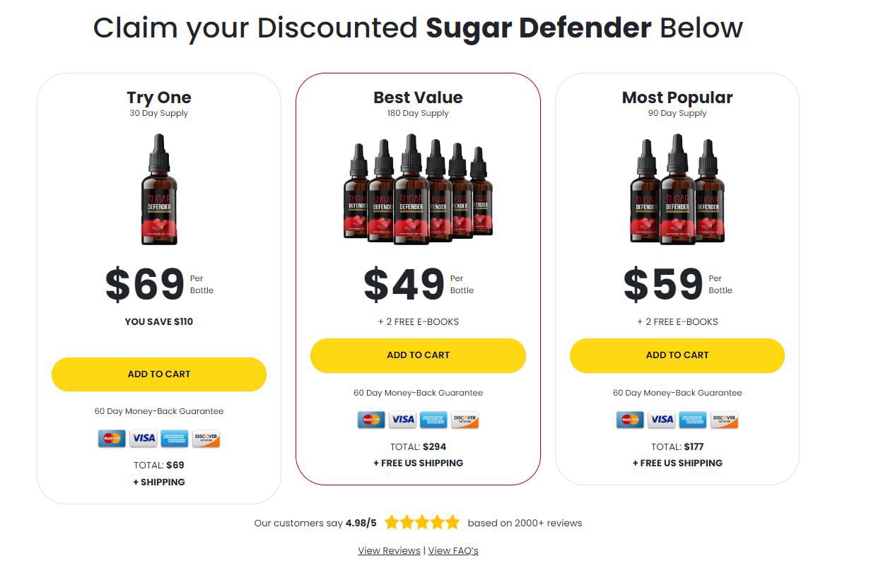 Sugar Defender 6 bottle